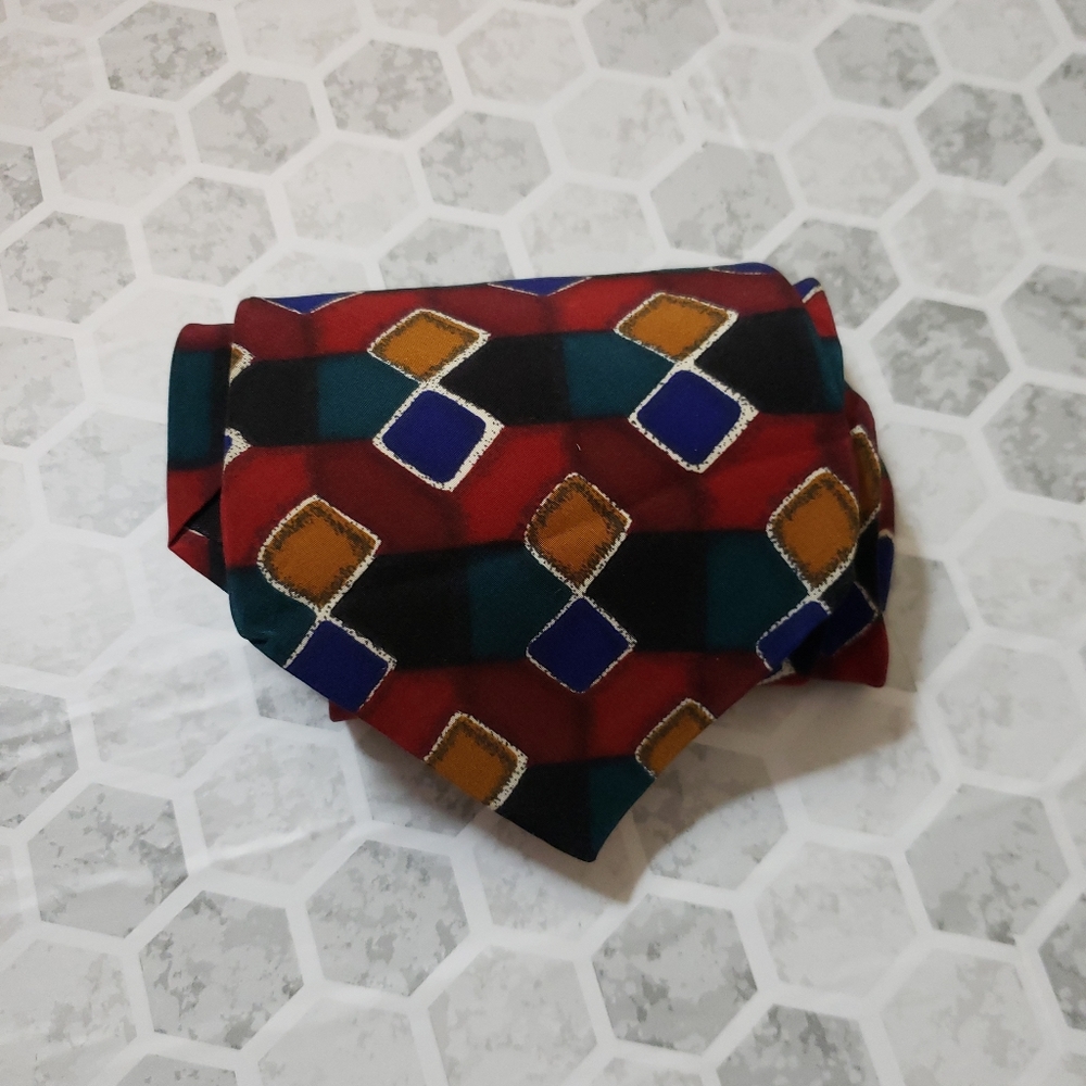 Halston Retro 80s Gray Silk Tie - Picture 2 of 6
